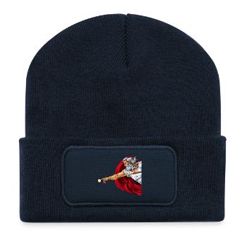 Göttlicher Billiard Spieler - Billard Bilder - Recycelte Patch Beanie - French Navy - Vorne