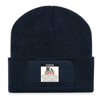 Rezept: Kaffee – Täglich einnehmen - Recycelte Patch Beanie - French Navy - Vorne