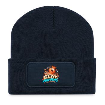 Clay Happens – Tonkunst Humor Shirt - Recycelte Patch Beanie - French Navy - Vorne