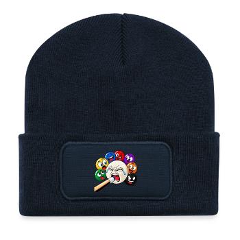 Lustige Billard Motive - Sports-Bar Bilder - Recycelte Patch Beanie - French Navy - Vorne