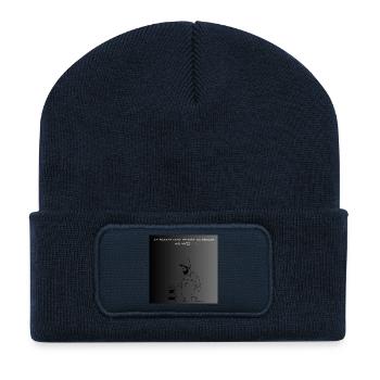 Premium Kaffee Liebhaber T-Shirt - Recycelte Patch Beanie - French Navy - Vorne