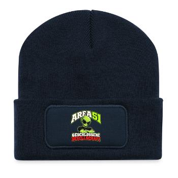 Area 51 – Geschlossene Gesellschaft - Recycelte Patch Beanie - French Navy - Vorne
