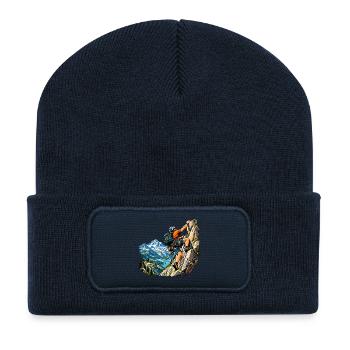 Kletter Abenteuer für Bergsteiger - Recycelte Patch Beanie - French Navy - Vorne