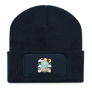 Willkommen auf der Welt Baby - Recycelte Patch Beanie - French Navy - Vorne