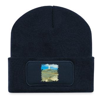 Der Leuchtturm am Gipfel, ein Muss für Radsportler - Recycelte Patch Beanie - French Navy - Vorne