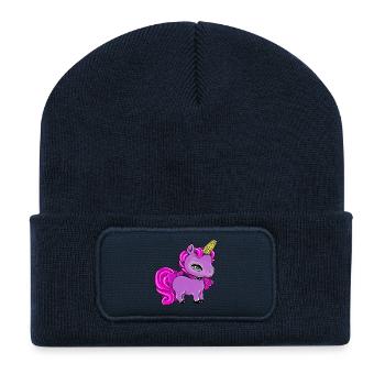 Uni (Mai) - Recycelte Patch Beanie - French Navy - Vorne