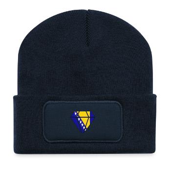 Geschenk Diamant Heimat Wurzeln Bosnien Herzegowi - Recycelte Patch Beanie - French Navy - Vorne