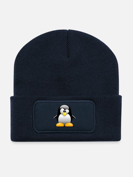 Klassischer Pinguin! Geschenkidee Idee - Recycelte Patch Beanie - French Navy