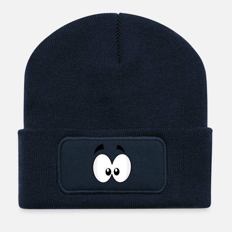 Yeux - Beanie recyclé à patch - bleu marine