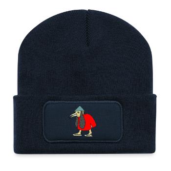 Asiatique cadeau amusant asiatique comique Birdman - Beanie recyclé à patch - bleu marine - Devant