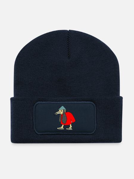Asian Birdman Comic asiatisch lustig Geschenk - Recycelte Patch Beanie - French Navy