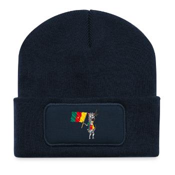 Kameruner Zebra - Recycelte Patch Beanie - French Navy - Vorne