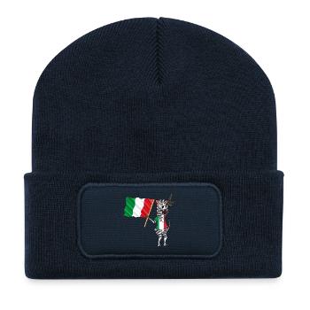 Italiener Zebra - Recycelte Patch Beanie - French Navy - Vorne