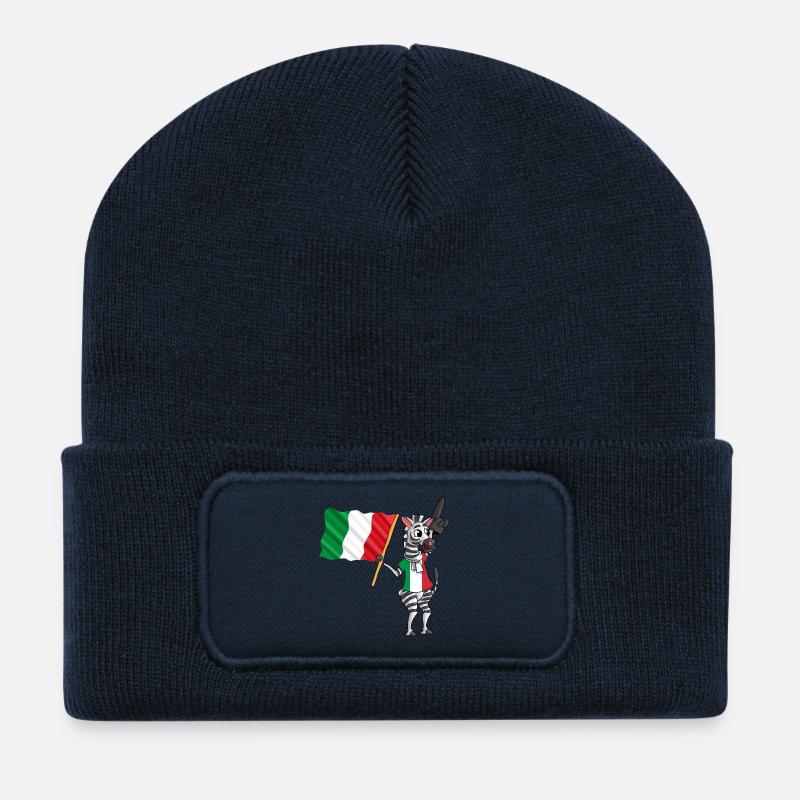 Italian zebra - Recycled Patch Beanie - french navy