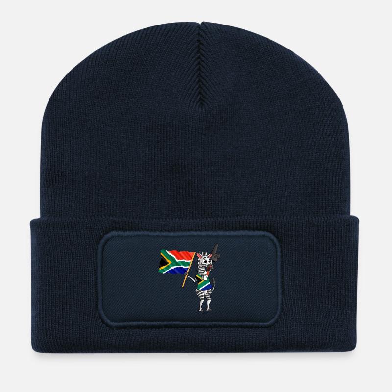 South African Zebra - Recycled Patch Beanie - french navy