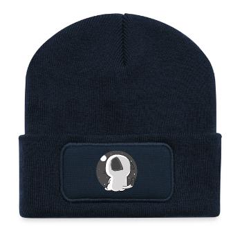 chat - Beanie recyclé à patch - bleu marine - Devant