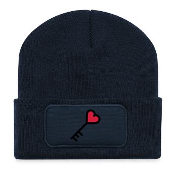 the key to the heart of Valentine's Day - Recycled Patch Beanie - french navy - Front