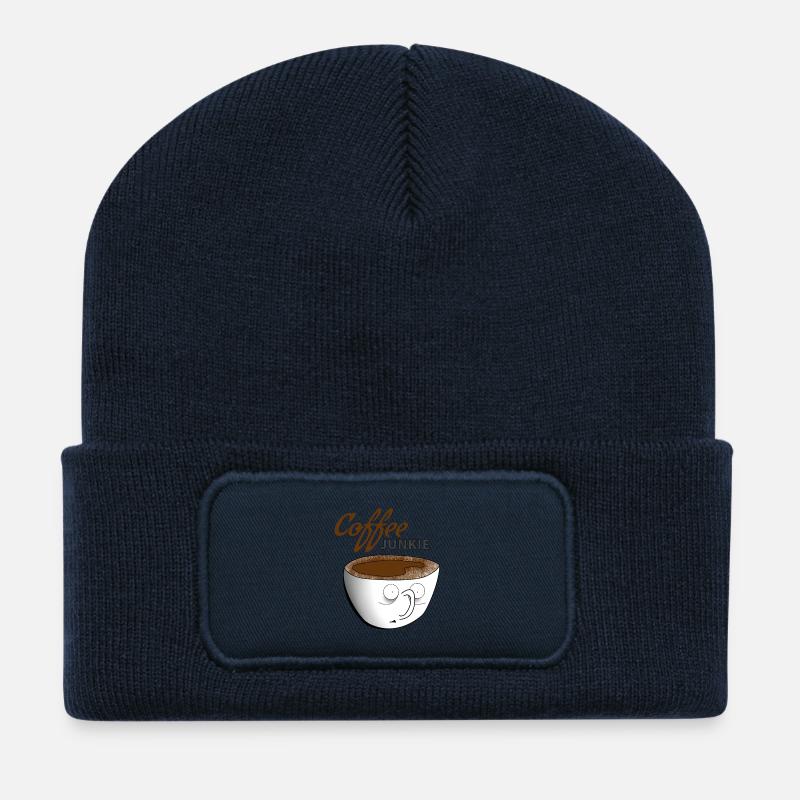 Kaffee Junkie - Recycelte Patch Beanie - French Navy