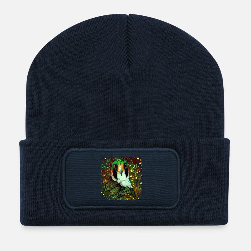 faucon - Beanie recyclé à patch - bleu marine