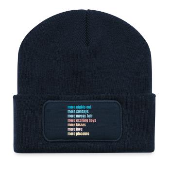 amusement - Beanie recyclé à patch - bleu marine - Devant