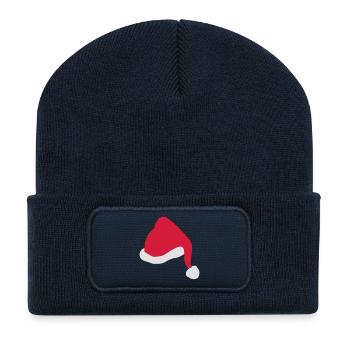 Jour de Noël - Beanie recyclé à patch - bleu marine - Devant