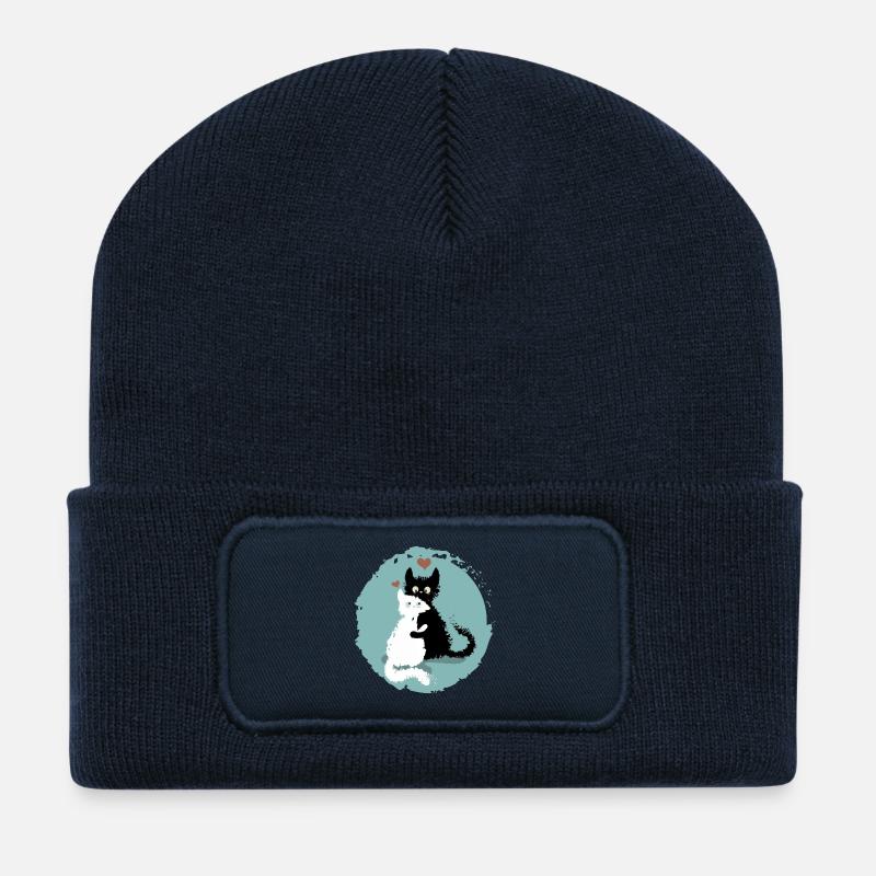 Love Cats - Recycelte Patch Beanie - French Navy