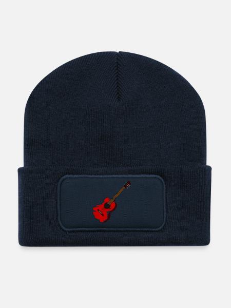 Gitarre Gitarrist Musiker - Recycelte Patch Beanie - French Navy