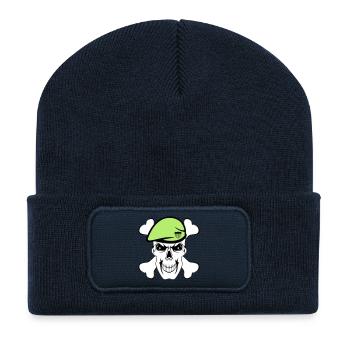 Party Shirt ,Feiern , Karneval, Söldner (25) - Recycelte Patch Beanie - French Navy - Vorne