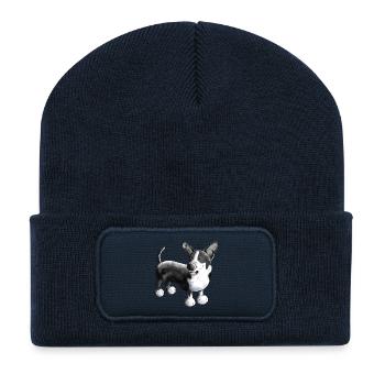 Welsh Corgi Cardigan - Recycelte Patch Beanie - French Navy - Vorne