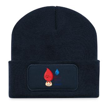 Blut ist dicker als Wasser - Recycelte Patch Beanie - French Navy - Vorne