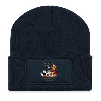 Früher war ich normal ---- Hühnershirt - Recycelte Patch Beanie - French Navy - Vorne