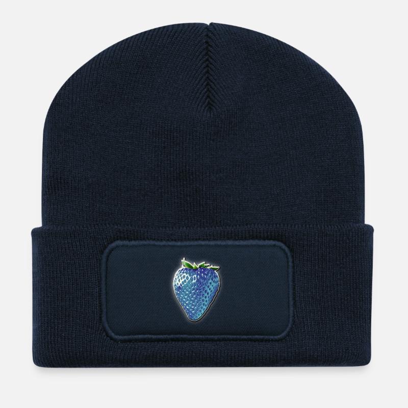 Blaue Erdbeere - Recycelte Patch Beanie - French Navy