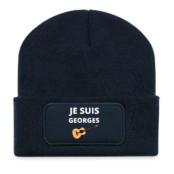 Je suis Georges - Beanie recyclé à patch - bleu marine - Devant