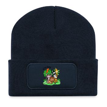 1. Geburtstag - Ich bin 1 - Tiere Wildnis - Recycelte Patch Beanie - French Navy - Vorne
