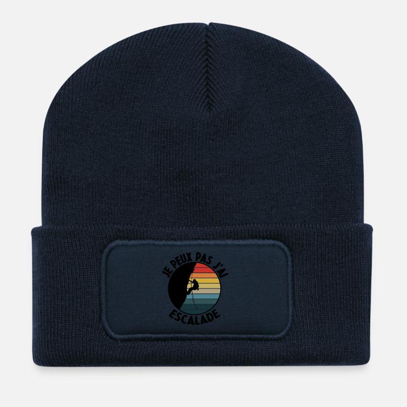 j'peux pas j'ai escalade - Beanie recyclé à patch - bleu marine