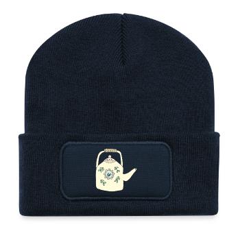 théière - Beanie recyclé à patch - bleu marine - Devant