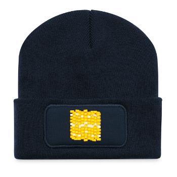 ZUCKERMAIS KOSTÜME - MAIS MUSTER - GELB - Recycelte Patch Beanie - French Navy - Vorne