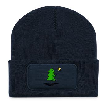 Sapin - Beanie recyclé à patch - bleu marine - Devant