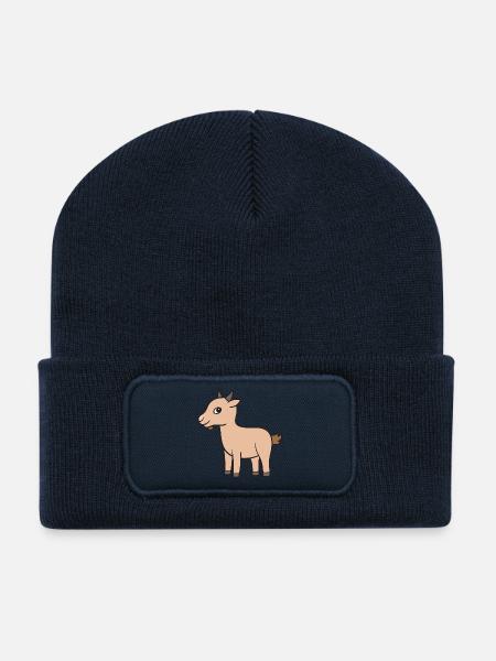 Ziege Ziegen Geiss - Recycelte Patch Beanie - French Navy