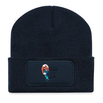 Meeresjungfrau mit Rettungsring - Recycelte Patch Beanie - French Navy - Vorne