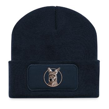 Tête de kangourou - Beanie recyclé à patch - bleu marine - Devant