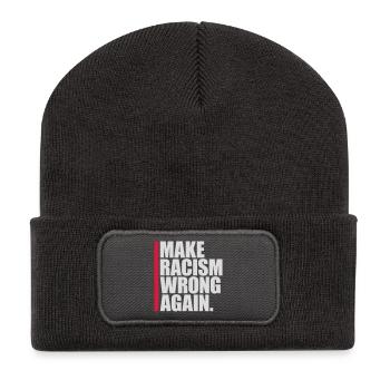 make racism wrong again - Recycled Patch Beanie - dark grey - Front