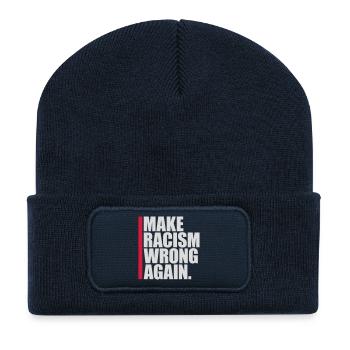 make racism wrong again - Recycled Patch Beanie - french navy - Front