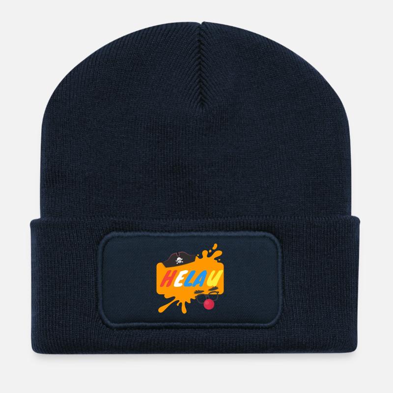 Helau Splash Karnevaldesign - Recycelte Patch Beanie - French Navy