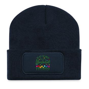 Es ist so weit Ich bin in Altersteilzeit - Blumen - Recycelte Patch Beanie - French Navy - Vorne