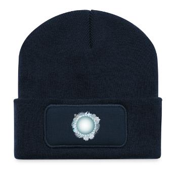 maritime frame with rope and coral reef look - Recycled Patch Beanie - french navy - Front