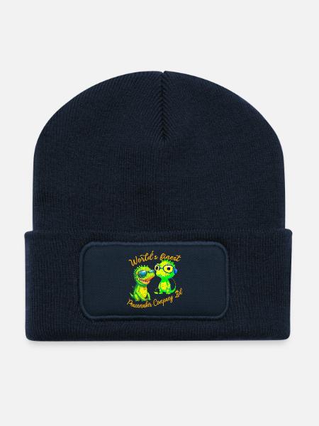 Krokodilbabys stiften Frieden - Recycelte Patch Beanie - French Navy