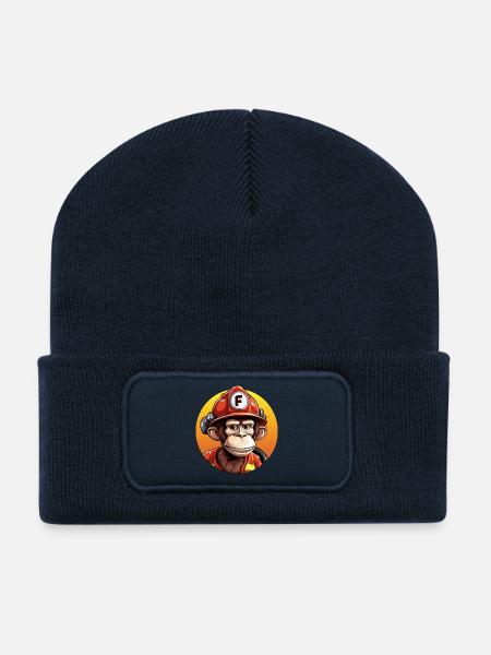 Feuerwehrmann / Affe - Recycelte Patch Beanie - French Navy