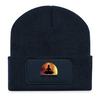 Den Geist beruhigen und die Seele wird sprechen - Recycelte Patch Beanie - French Navy - Vorne