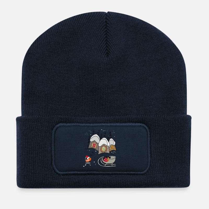 Weihnachten Winterzauber - Recycelte Patch Beanie - French Navy